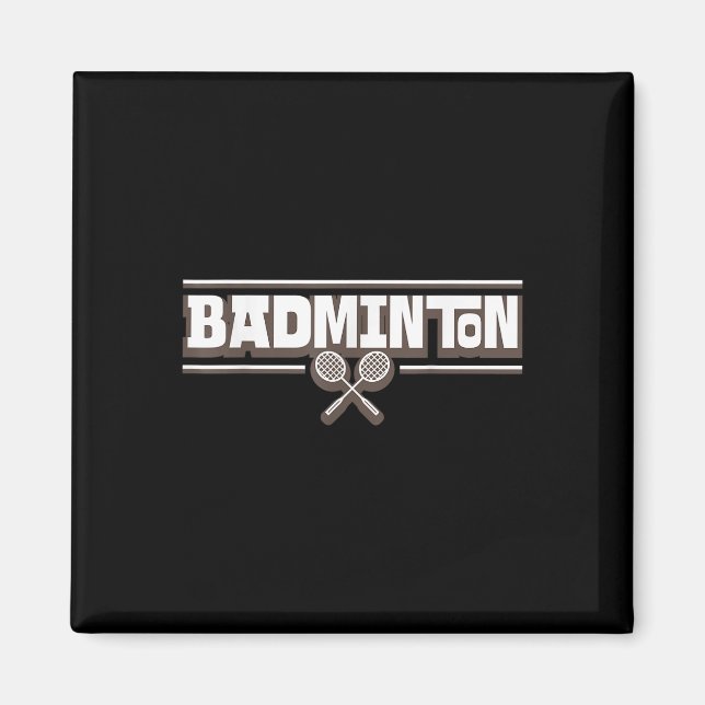 Aimant Raquette de badminton - Drôle joueur de badminton (Devant)