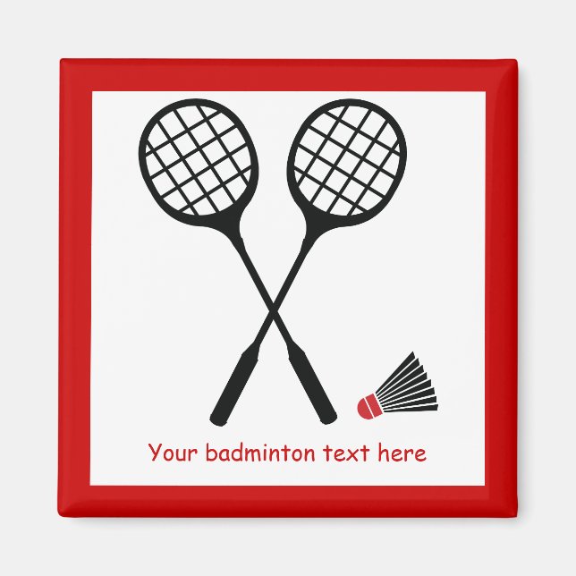 Aimant Raquette de badminton et billetterie personnalisée (Devant)
