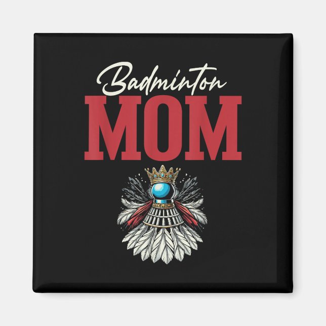 Aimant Raquette de badminton pour maman  (Devant)