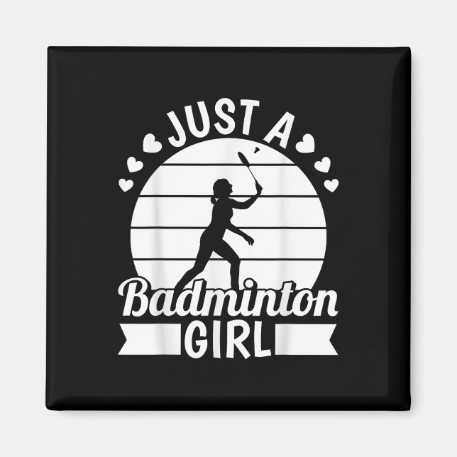 Aimant Raquette Volant de badminton - Juste Un Badminto (Devant)