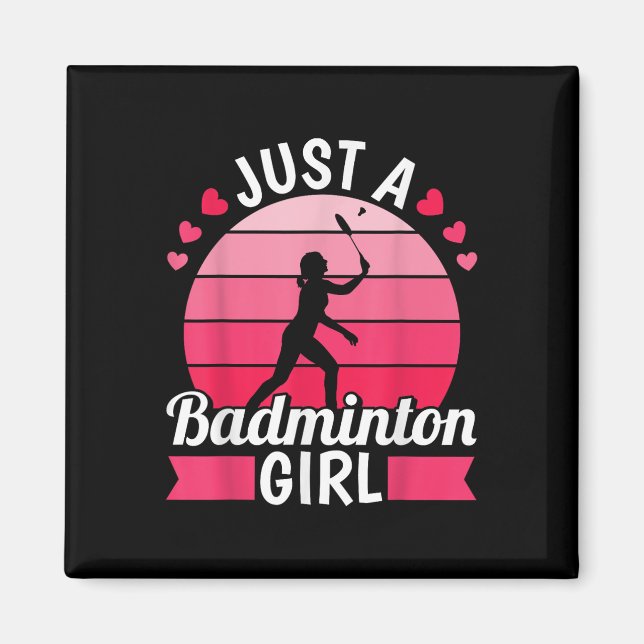 Aimant Raquette Volant de badminton - Raquette Juste Un B (Devant)