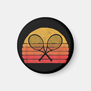 Aimant Raquettes de tennis croisées Retro 80s Sun Vintage
