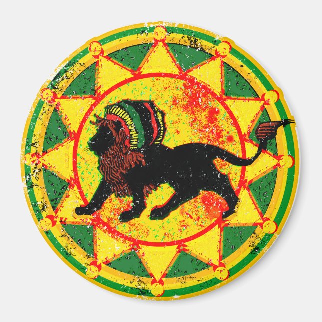 Aimant Rasta Lion vintage (Devant)