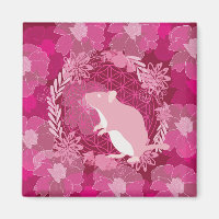 rat,fleur de vie, rose, mandala,zen,chakra,patte