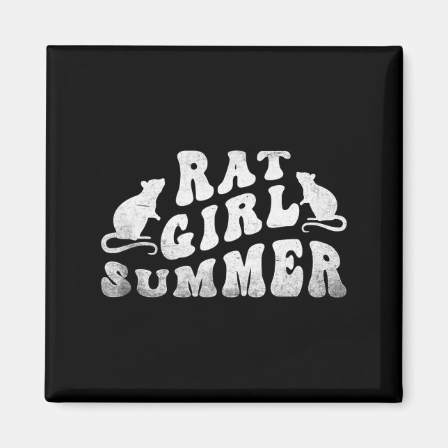 Aimant Rat Girl Summer, Animal Lover, Hello Summer, Funny (Devant)