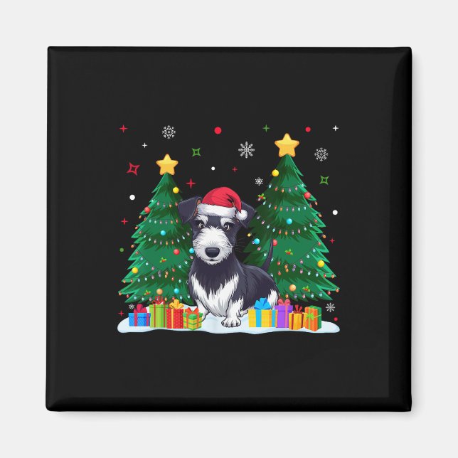 Aimant Rat Terrier Amoureux de les chiens Santa Hat Ugly  (Devant)