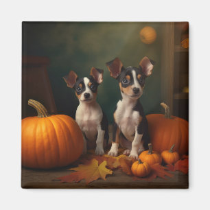 Aimant Rat Terrier Chiot Automne Citrouille délice