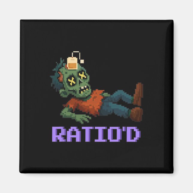 Aimant Ratio’d Pixelated Zombie Gamer Teag Npc Halloweeen (Devant)