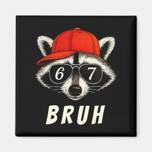 Aimant Raton laveur 67 Bruh Six Seven Mème Raton laveur C