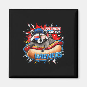 Aimant Raton laveur drôle hot dog 4 juillet BBQ Party Hum