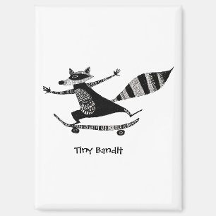 Aimant Raton laveur en skateboard – Raton laveur animal f