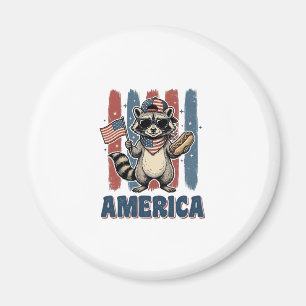 Aimant Raton laveur patriotique America conception de t-s