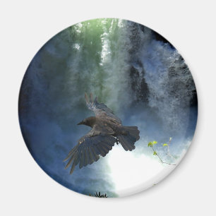 Aimant RAVEN & WATER FALL Nature Cadeaux