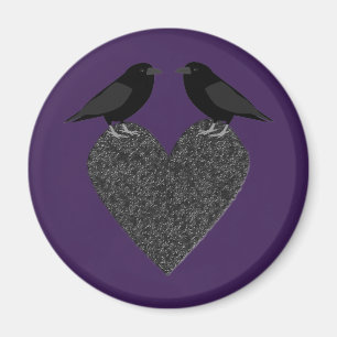 Aimant Ravens gothiques et Coeur noir