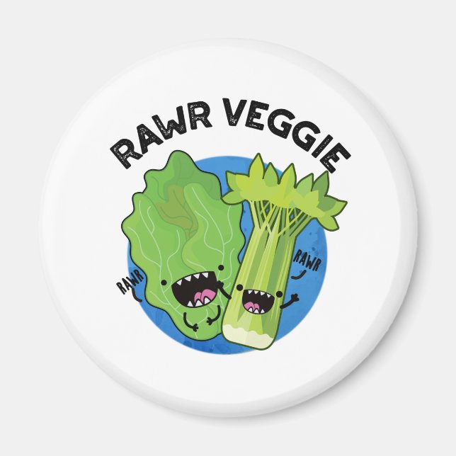 Aimant Rawr Veggie Funny Food Pun (Devant)