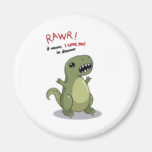 Aimant Rawr veut dire que je t'aime à Dinosaur (Devant)