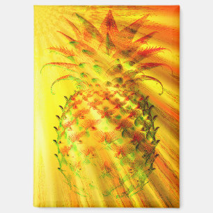 Aimant Rayons dorés traversant un gros ananas