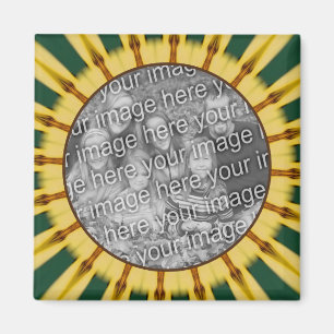 Aimant Rayons Jaunes Cadre Abstrait Créer Votre Propre Ph