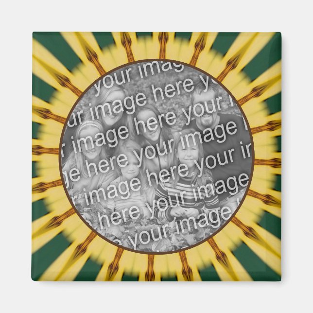 Aimant Rayons Jaunes Cadre Abstrait Créer Votre Propre Ph (Devant)