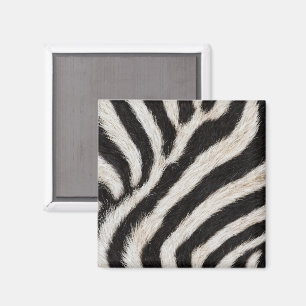Aimant Rayure de zèbre sauvage noir blanc aspect fourrure