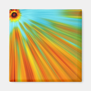 Aimant rayures Abstraites rouge jaune orange vert sur ble