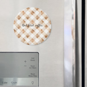 Aimant Rayures Crème Marron Café