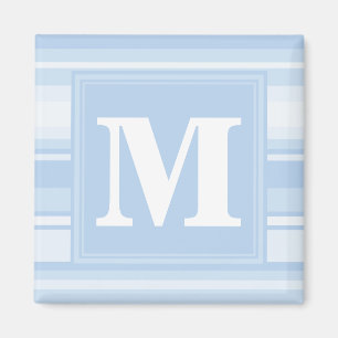 Aimant Rayures de bleus layette de monogramme