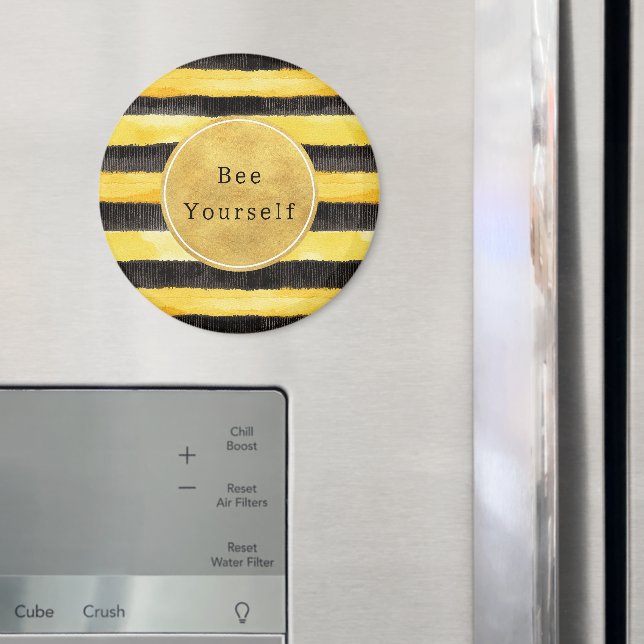 Aimant Rayures de guépe jaune noir doré (In situ (réfrigérateur))