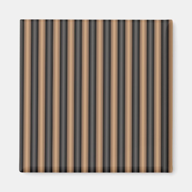 Aimant Rayures Marron Toastées de Style Moderne avec Prof (Devant)