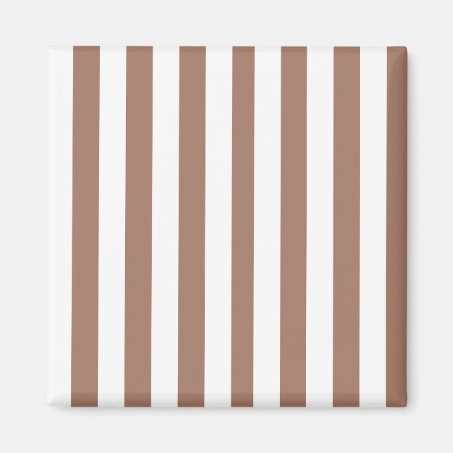 Aimant Rayures Verticales Vintage Mousse de Mocha Blanc (Devant)