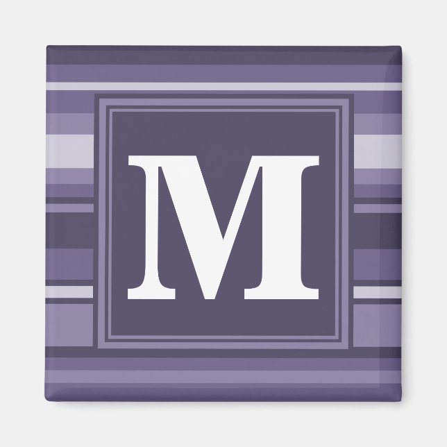 Aimant Rayures violettes de cuir monogramme (Devant)