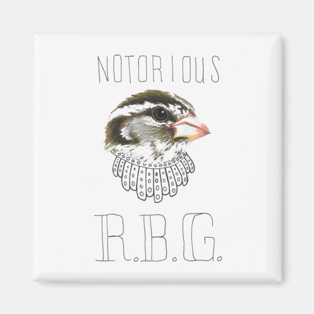 Aimant RBG notoire (Grosbeak à poitrine Rose) (Devant)