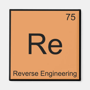 Aimant Re - Ingénierie inverse Symbole d'élément chimique