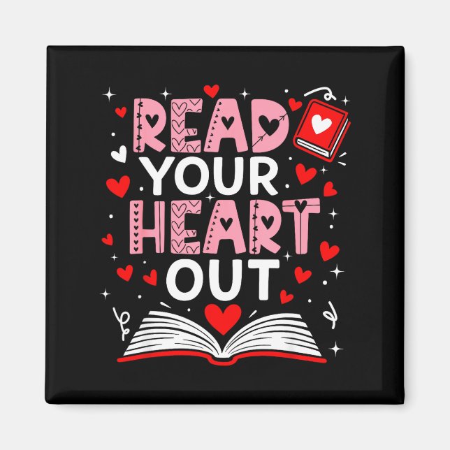Aimant Read Your Heart Out Valentine Reading Book Girl Ki (Devant)