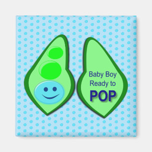 Aimant Ready to Pop Baby Boy Blue Pea
