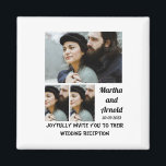 Aimant Réception de mariage coutume 3 Photo Collage<br><div class="desc">Réception de mariage coutume 3 Photo Collage. Créez un faire-part de mariage unique avec vos photos et modifiez les noms et la date en utilisant ce modèle pour mariage.</div>