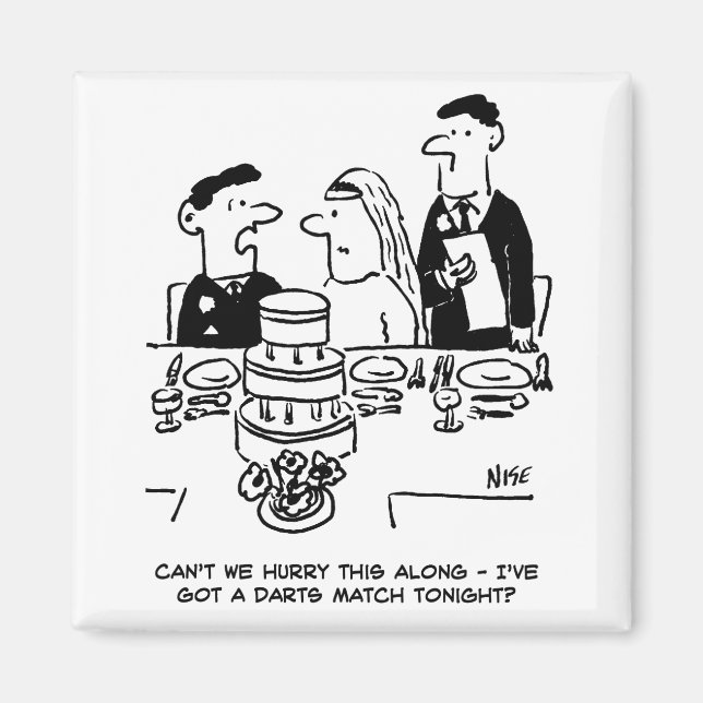 Aimant Réception de mariage le marié a un match de fléche (Devant)