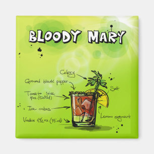 Aimant Recette Bloody Mary - Cocktail Cadeau