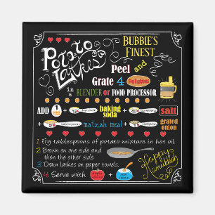 Aimant Recette Carré magnétique Hanoukka Latke Recette