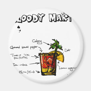 Aimant Recette Cocktail Bloody Mary