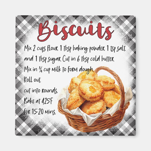 Aimant Recette de biscuits (Devant)