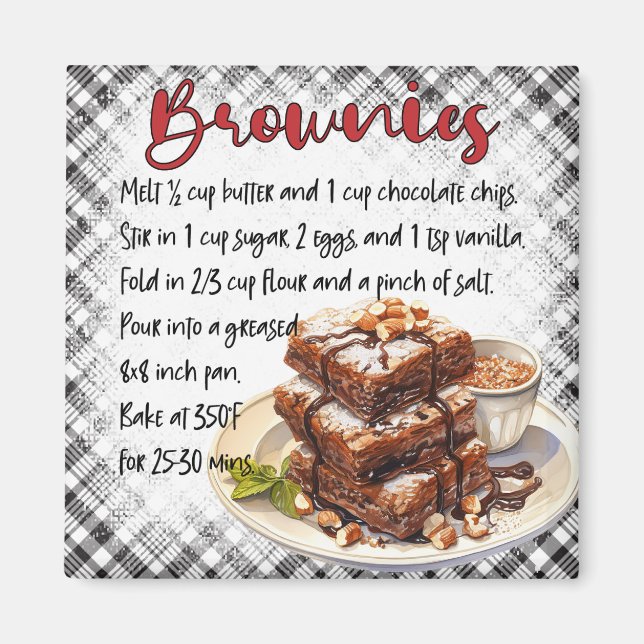 Aimant Recette de Brownies (Devant)