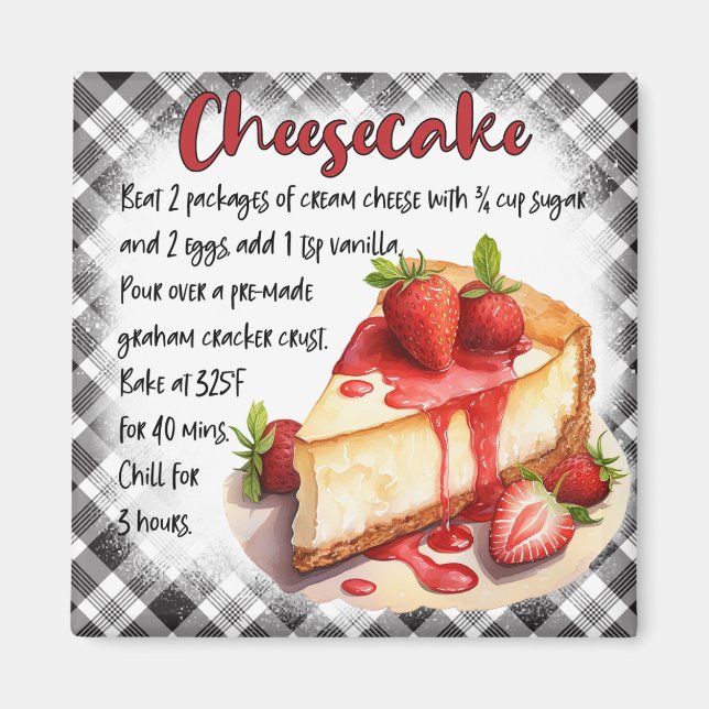 Aimant Recette de cheesecake de ferme classique Cuisine (Devant)