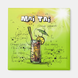 Aimant Recette de cocktail tropical
