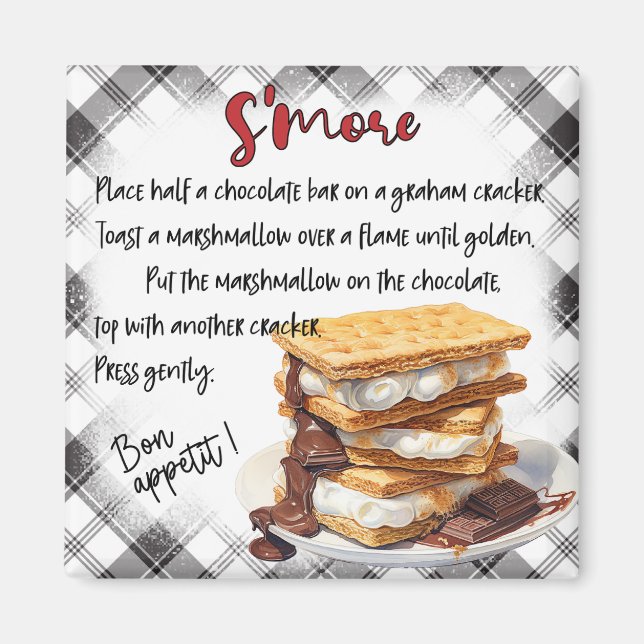 Aimant Recette de S'mores (Devant)