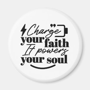 Aimant Rechargez Votre Foi – Citation Inspirante Chrétien