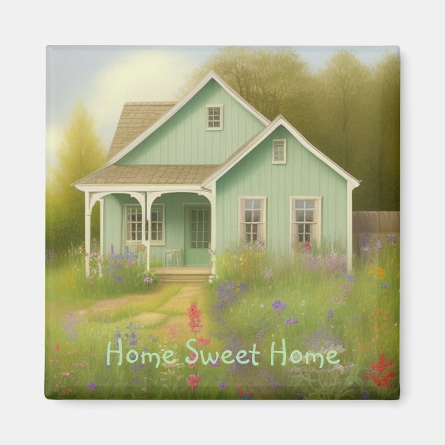 Aimant Réchauffement domestique de la maison verte (Devant)