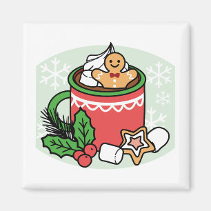 Aimant Réchauffez-vous avec les appels de cacao de neige