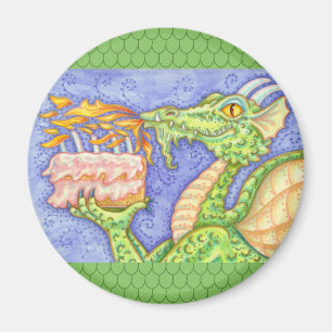 AIMANT RÉCOLTE D'INCENDIE DRAGON ÉCLAIRANT LES BOUGIES D'