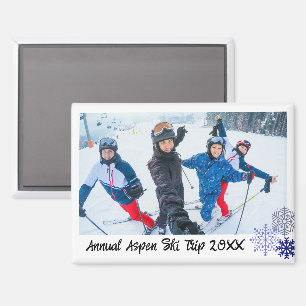 Aimant Rectangle flocon de neige photo personnalisée Voya